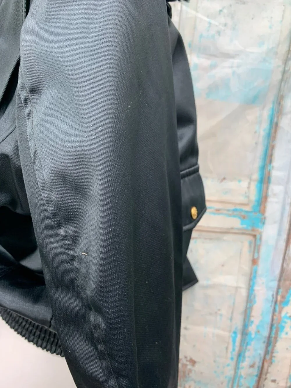 Golden Fleece Uniform Outerwear Jacket 38 Black Titan Cloth Faux Fur Collar Gold